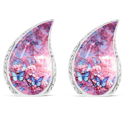 Personalized purple butterfly 3-inch classic urn for ashes.