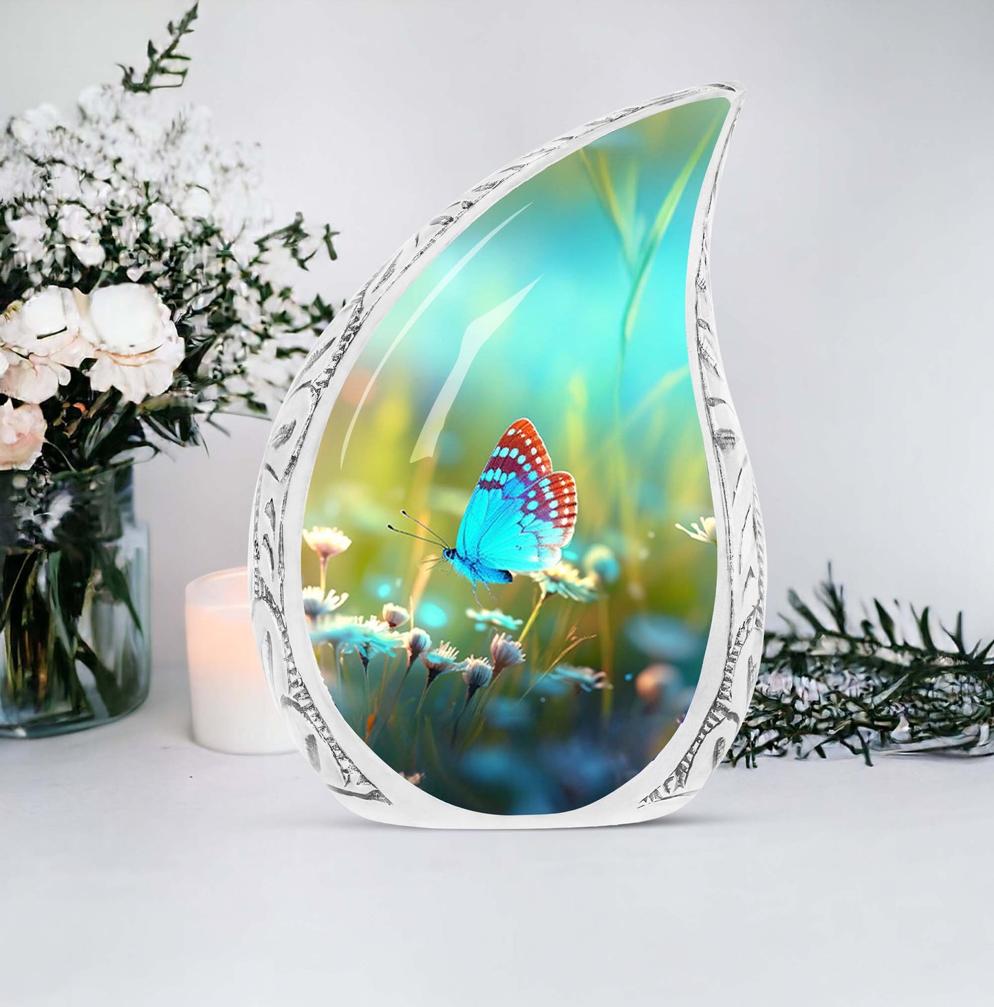 Colorful Butterflies Cremation Urn for  storing human ashes
