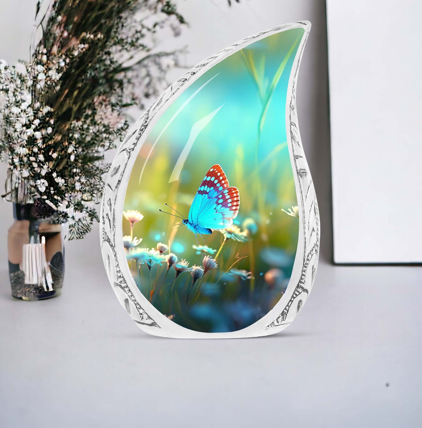 Colorful Butterflies Cremation Urn for  storing human ashes