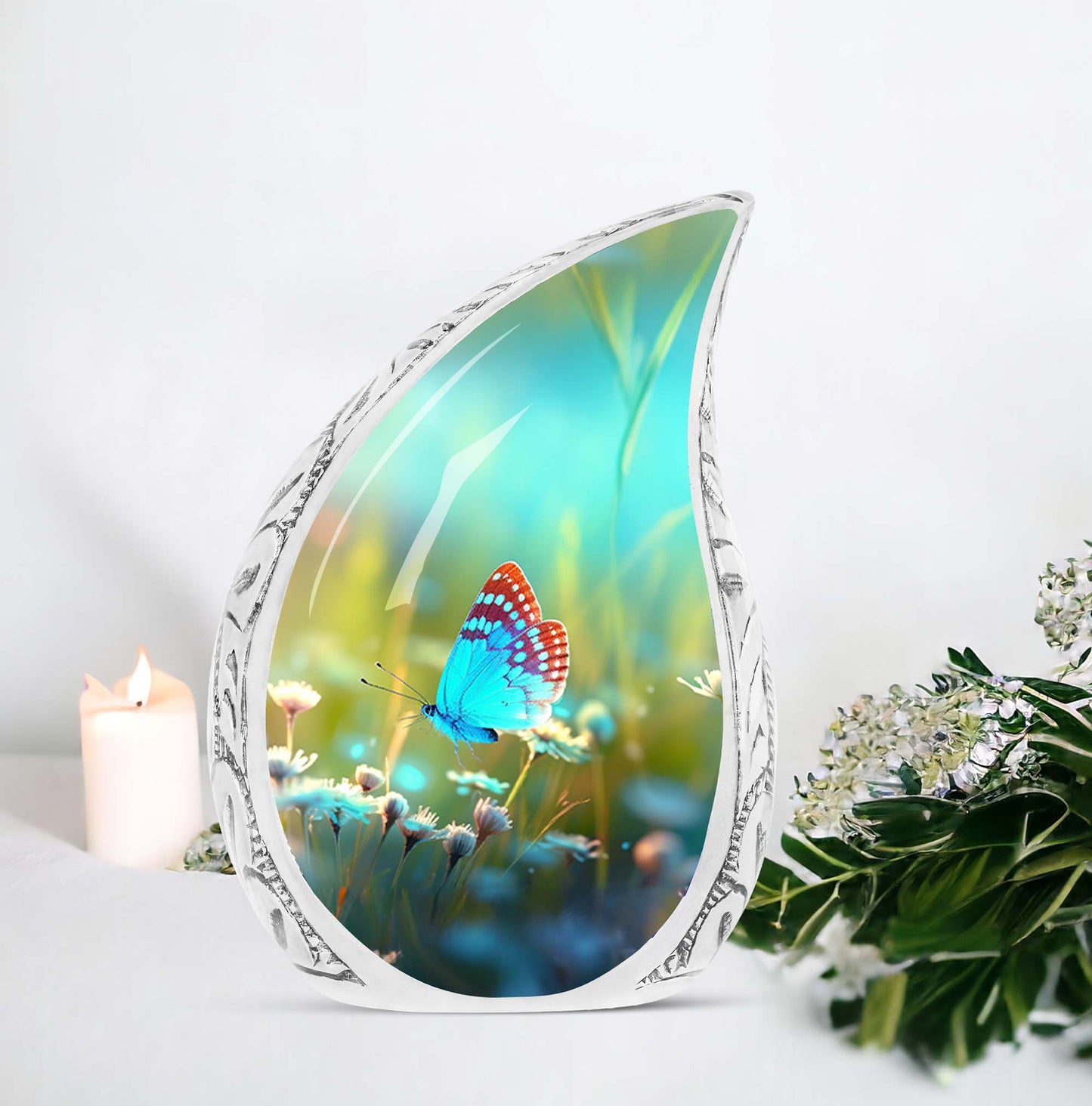 Colorful Butterflies Cremation Urn for  storing human ashes