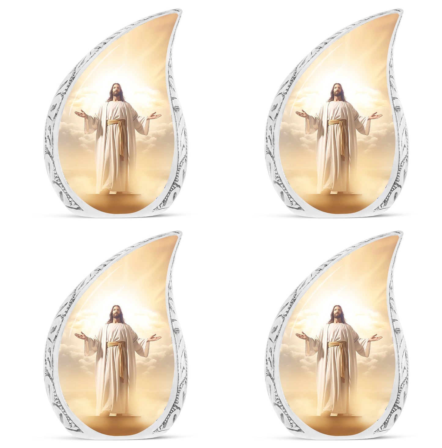 Jesus Christ with Holy Cross 3-inch Classic Aluminium Urn