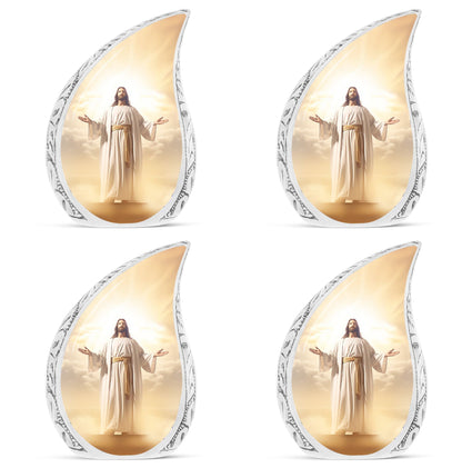 Jesus Christ with Holy Cross 3-inch Classic Aluminium Urn