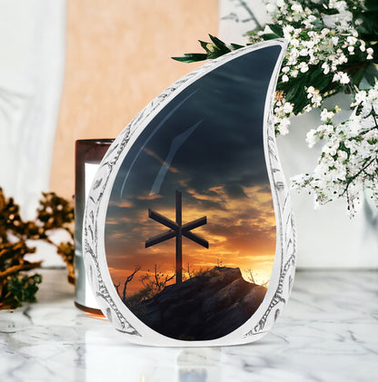 Classic Christ Cross Urn.