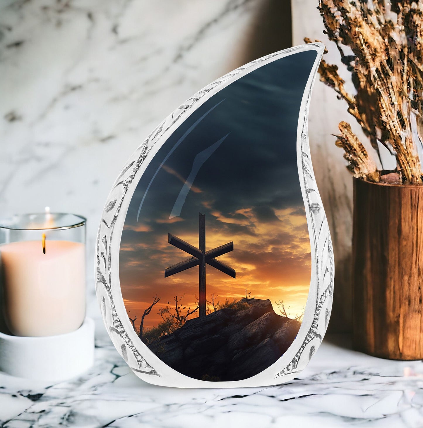 Classic Christ Cross Urn.