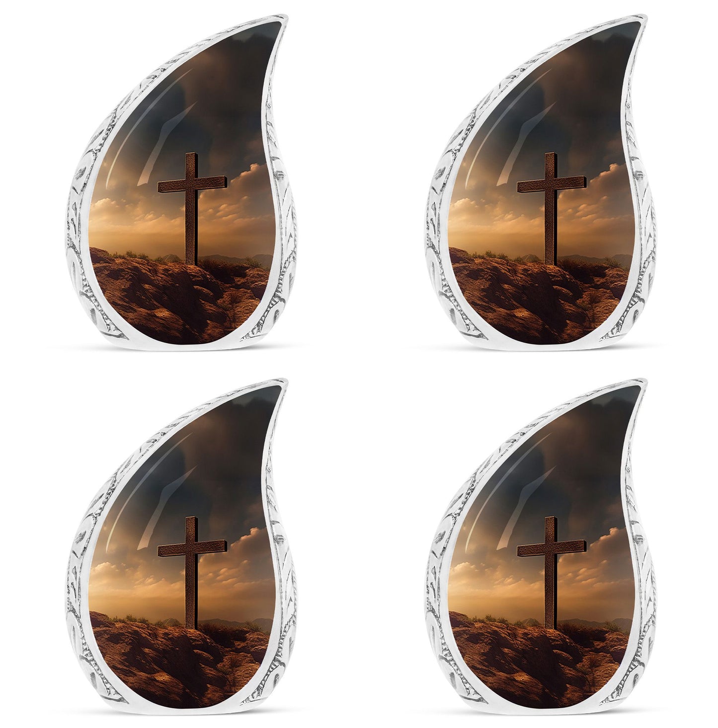 Jesus Christ Cross Aluminium Cremation Urn