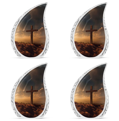 Jesus Christ Cross Aluminium Cremation Urn