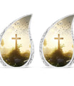 Classic Holy Cross Large Urn for Human Ashes in Aluminium.