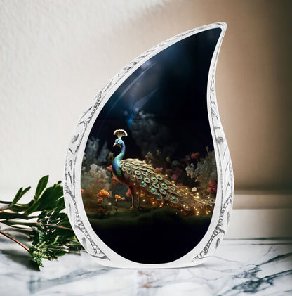 Classic 3-inch Peacock Cremation Urn for Ashes