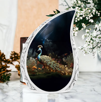 Classic 3-inch Peacock Cremation Urn for Ashes