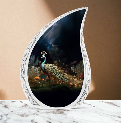 Classic 3-inch Peacock Cremation Urn for Ashes