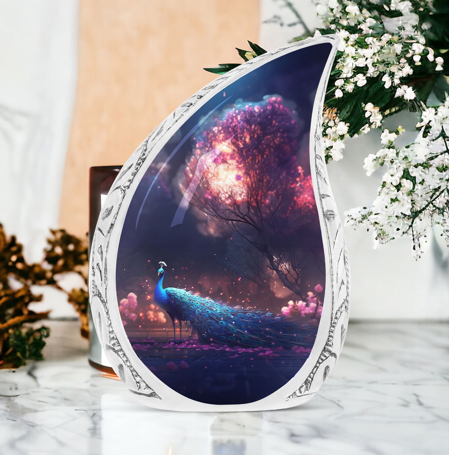 Peacock Cremation Urn