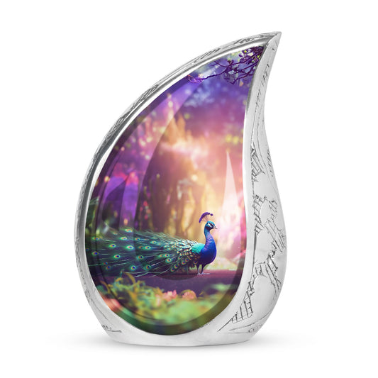 Classic Design 3 Inch Peacock Urn for Adult Ashes.