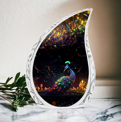 10-inch Classic Peacock Urn crafted from Aluminium.
