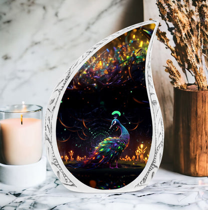 10-inch Classic Peacock Urn crafted from Aluminium.