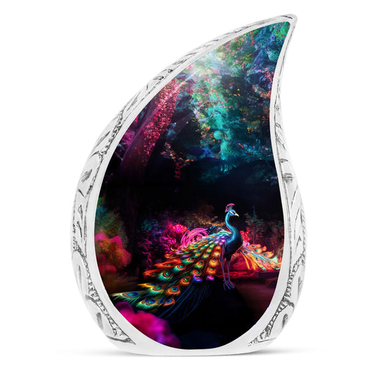 3 inch peacock cremation urn.