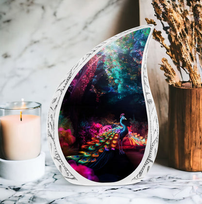3 inch peacock cremation urn.