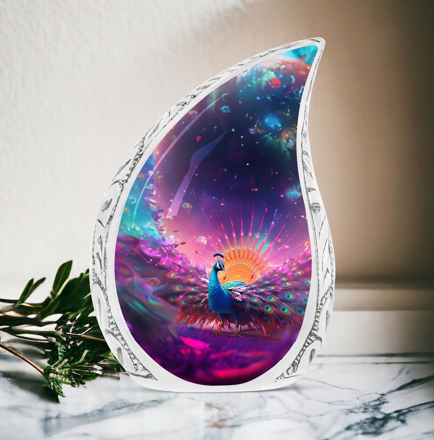 Classic 3-inch Peacock Memorial Urn for ashes