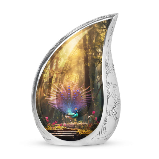 Classic 3-inch peacock Cremation urn for Storing ashes.