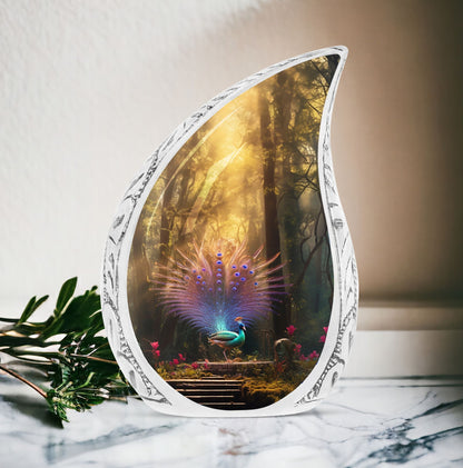 Classic 3-inch peacock Cremation urn for Storing ashes.