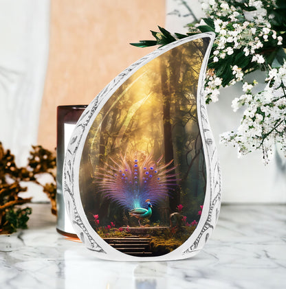 Classic 3-inch peacock Cremation urn for Storing ashes.