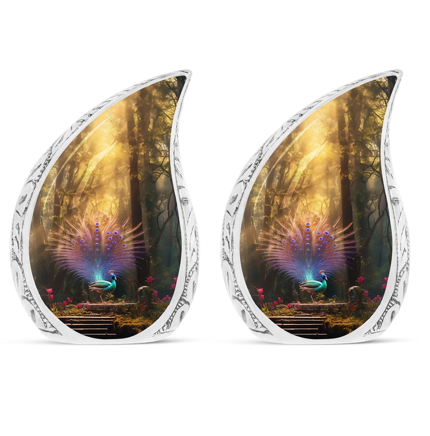 Classic 3-inch peacock Cremation urn for Storing ashes.