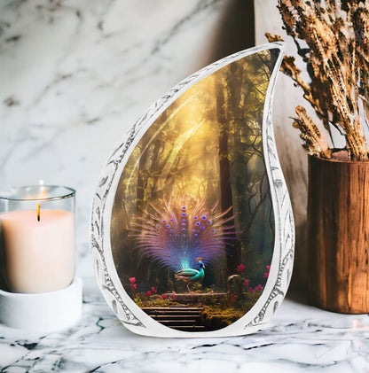 Classic 3-inch peacock Cremation urn for Storing ashes.
