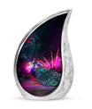 Peacock Cremation Urn in Aluminium.