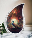3 inch Peacock Memorial Urn, versatile modern urn.
