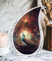3 inch Peacock Memorial Urn, versatile modern urn.