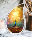Classic Peacock Urn for Human Cremation Ashes.