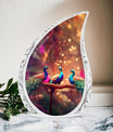 Peacock Cremation Urn for storing human ashes.