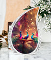 Peacock Cremation Urn for storing human ashes.