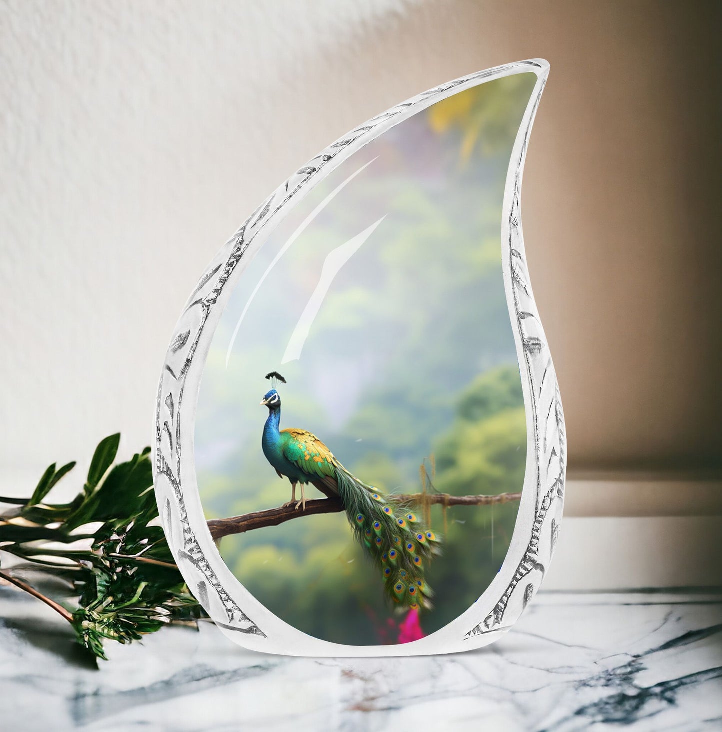 Classic Peacock Urn for Ashes for Adults