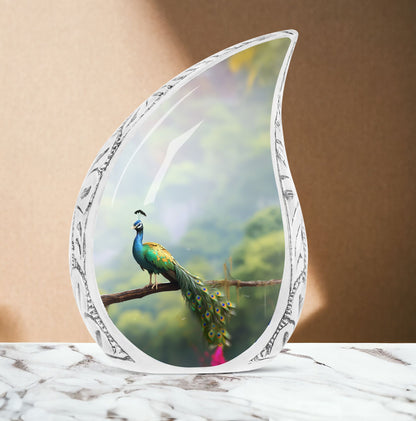 Classic Peacock Urn for Ashes for Adults