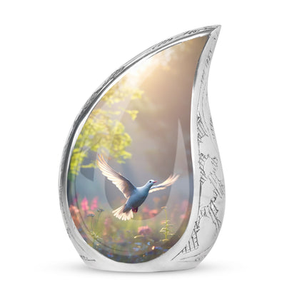 Classic Dove Cremation Urn, aluminium large cremation urn