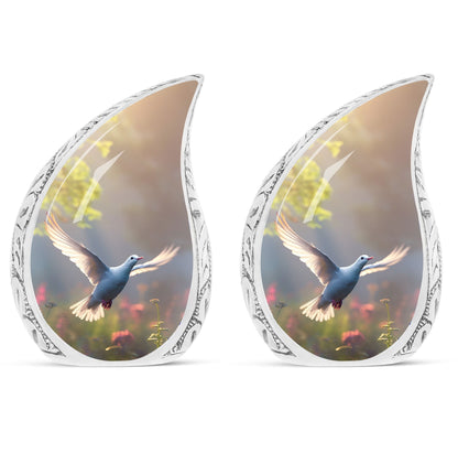 Classic Dove Cremation Urn, aluminium large cremation urn