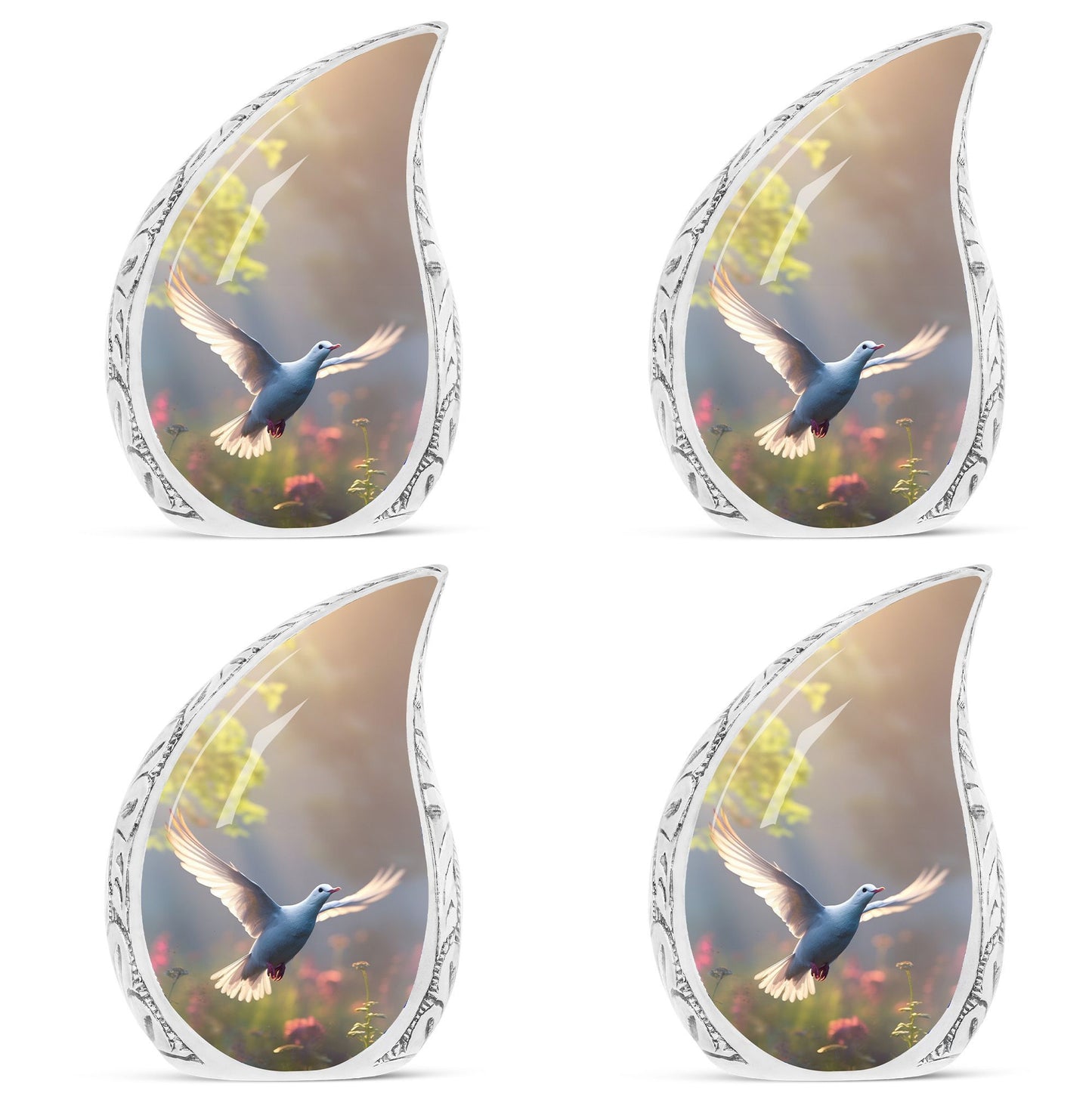 Classic Dove Cremation Urn, aluminium large cremation urn
