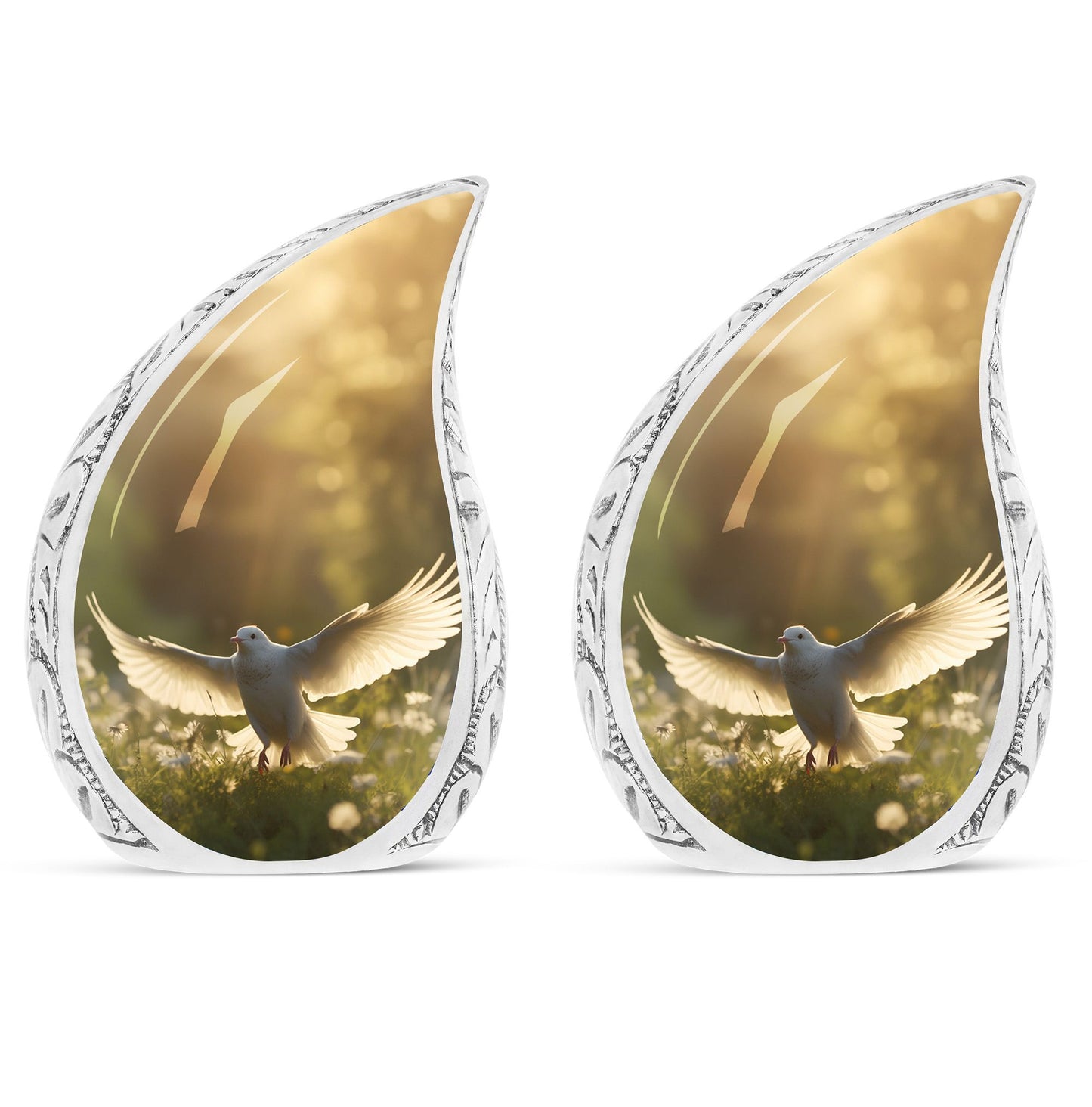 large Dove Cremation Urn, with modern design.
