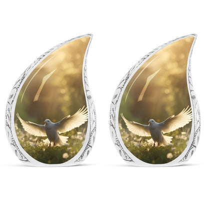large Dove Cremation Urn, with modern design.