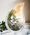 Dove flying design on a 3-inch Classic Memorial Urn for Ash.