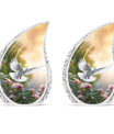 Dove flying design on a 3-inch Classic Memorial Urn for Ash.