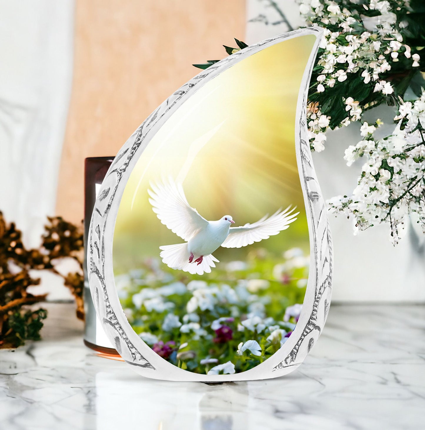 Aluminium Eternal Peace Dove Urn.