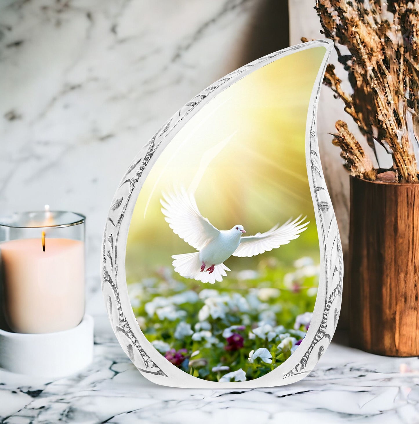 Aluminium Eternal Peace Dove Urn.