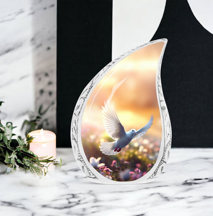 Classic Dove Urn for Human Ashes.
