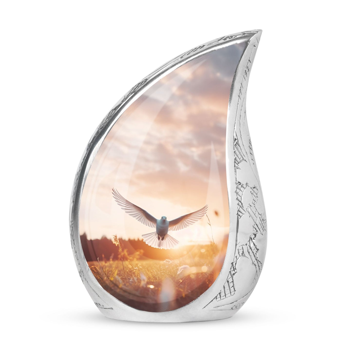3-Inch large Dove Urn for Ashes in classic design.