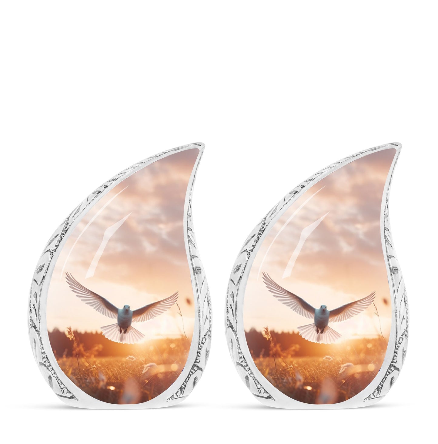 3-Inch large Dove Urn for Ashes in classic design.