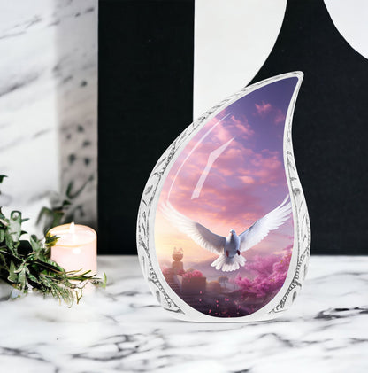 Classic Dove Cremation Urn designed for human ashes.