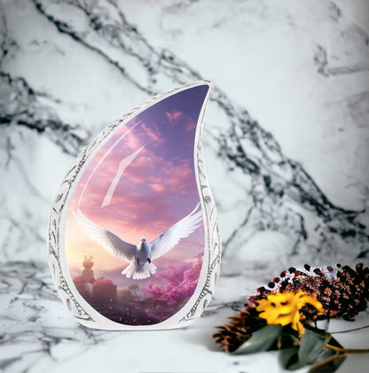 Classic Dove Cremation Urn designed for human ashes.
