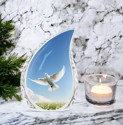 Classic 3 inch Dove Cremation Urn for Ashes.