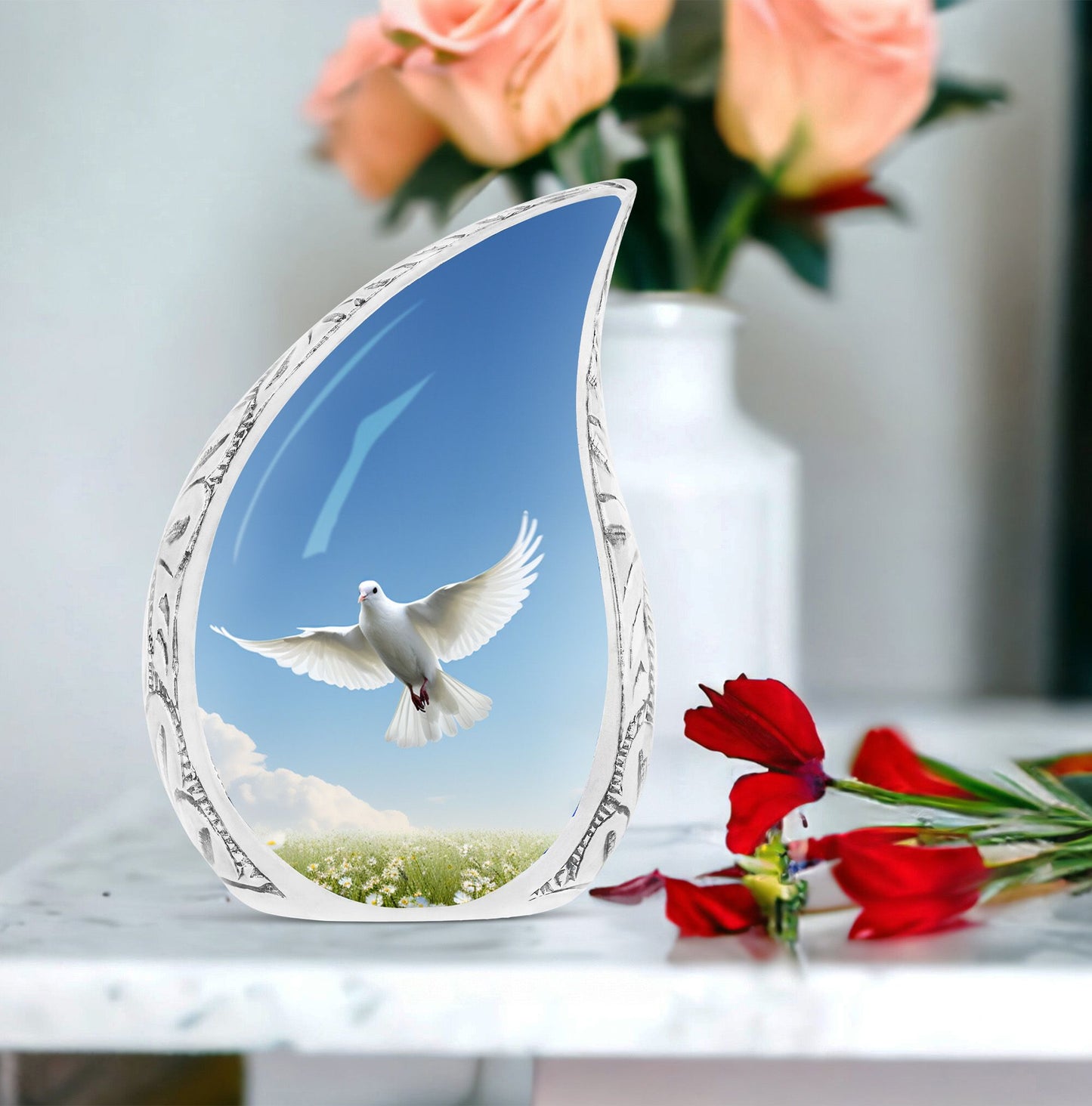 Classic 3 inch Dove Cremation Urn for Ashes.